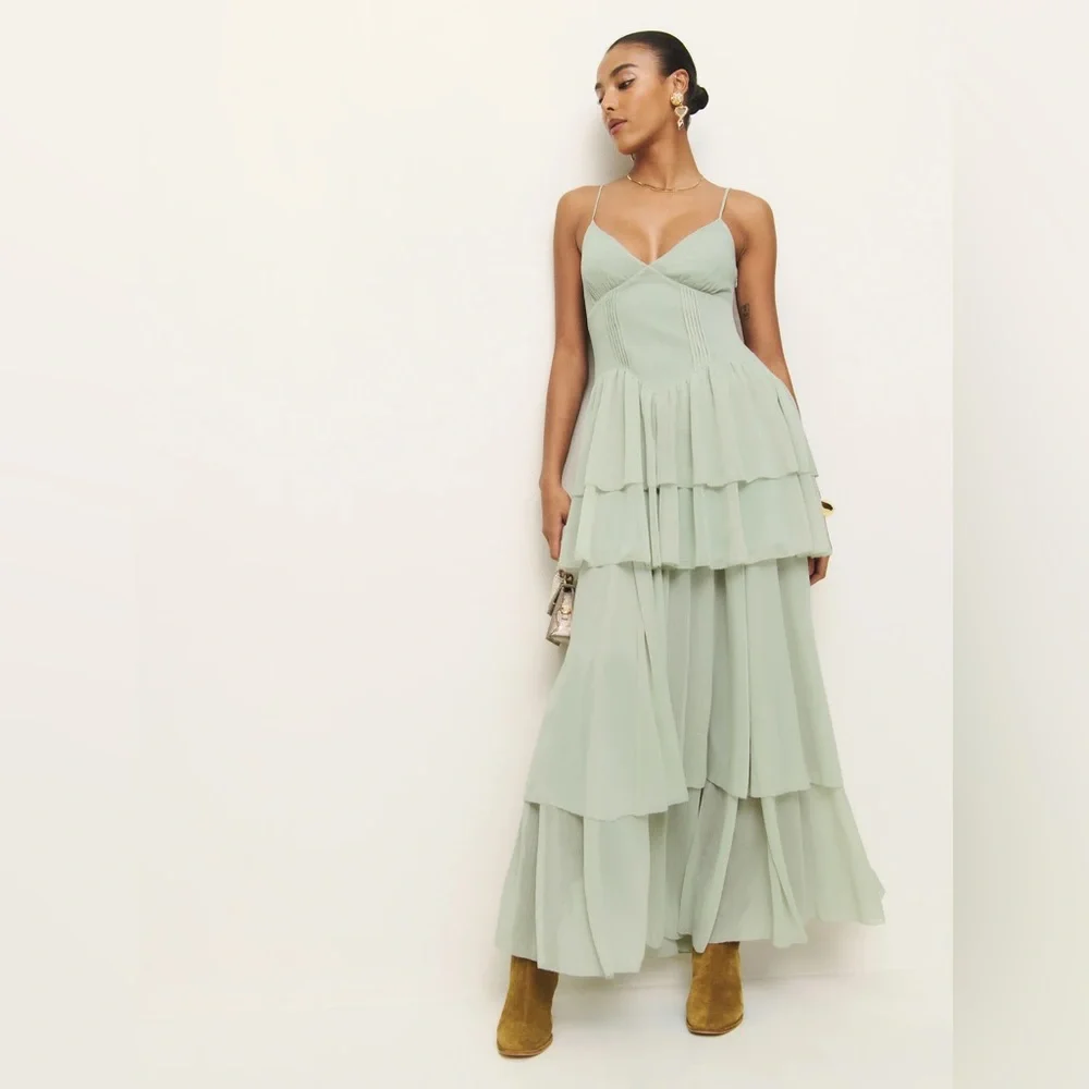 Reformation Orsa Dress In Mint, brand new without tags, never worn, no flaws.